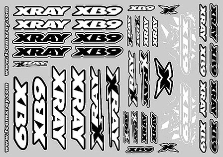 XRAY XB9 STICKER FOR BODY - WHITE, X397358