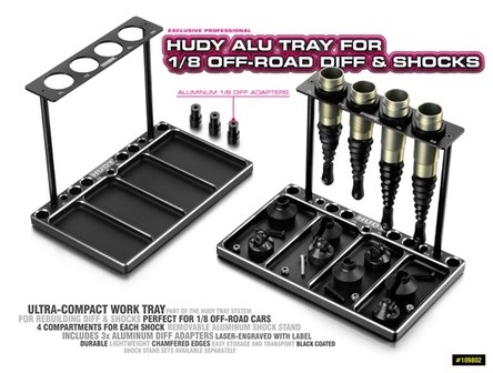 HUDY ALU TRAY FOR 1/8 OFF-ROAD DIFF &amp; SHOCKS