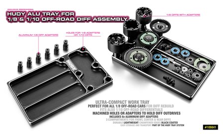 HUDY ALU TRAY FOR 1/8 OFF-ROAD DIFF ASSEMBLY, H109841