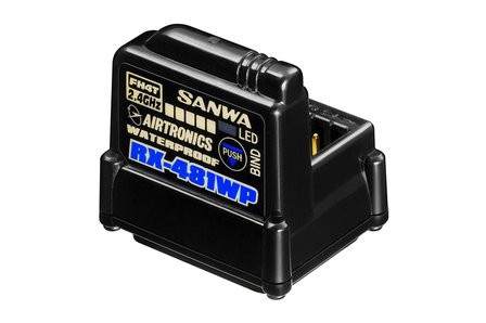 Sanwa RX-481WP Waterproof 2.4GHz 4-Channel FHSS-4 Receiver - 107A41311A