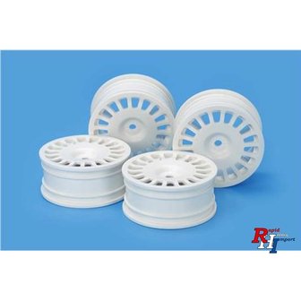 54851 Medium-Narrow Rally Dish Wheels (24mm Width, Offset 0) (White) 4pcs.