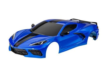 Traxxas Body, Chevrolet Corvette Stingray, Complete (blue) (painted, Decals Applied) (includes Side Mirrors, Spoiler, Grilles, Vents, &amp; Clipless Mounting) - 9311X