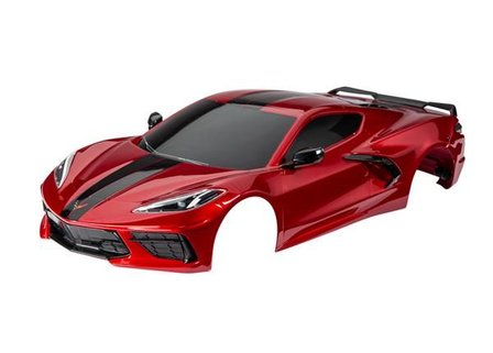 Traxxas Body, Chevrolet Corvette Stingray, Complete (red) (painted, Decals Applied) (includes Side Mirrors, Spoiler, Grilles, Vents, &amp; Clipless Mounting) - 9311R
