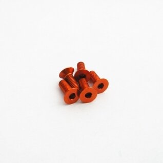 HIRO SEIKO Alloy Hex Socket Flat Head Screw M3X6 ORANGE