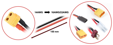 Charging Cable XT60 - XT90/XT60/T-plug/Tamiya/FUT/JR