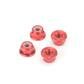 M4 ALLOY SERRATED NYLOC NUTS - RED - 4PCS