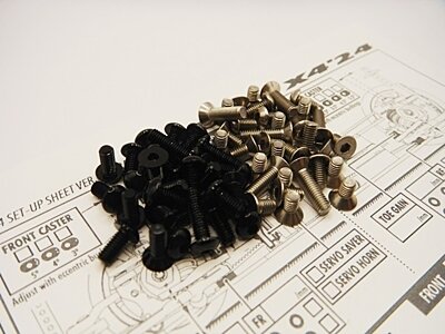 Hiro Seiko Xray X4&#039;24 Alu Black &amp; Titan Screw Set (118pcs)