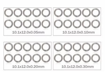 MR33 Shim Washer Set 10,1 x 12,0 mm 0,05 / 0,1 / 0,2 / 0,3mm (10ea)