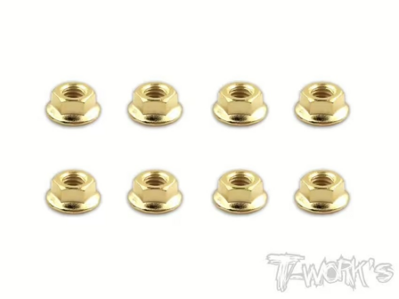 T-Work&acute;s Gold Plated Serrated Wheel Nuts M4 8PCS