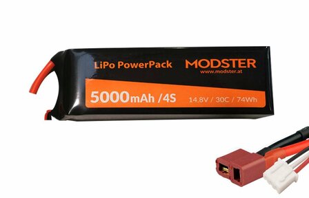 MODSTER LiPo Battery 4S 14,8V 5000 mAh 30C (T-Plug) PowerPack