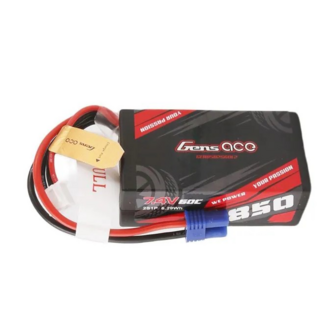 Gens Ace 850mah 7.4v 2s1p 60c Lipo Battery Pack With Ec2 Plug - 8502S60E2