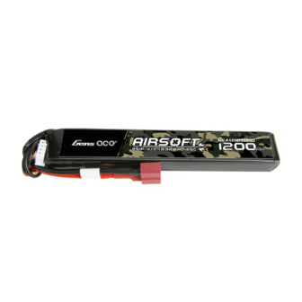 Gens Ace 25c 1200mah 3s1p 11.1v Airsoft Gun Lipo Battery With T Plug - 12003S25D