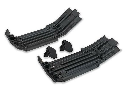 Skidplate, front (1), rear (1)/ rubber impact cushion (2), TRX7744