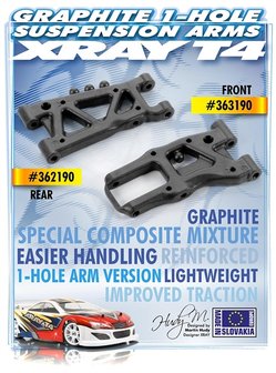 XRAY FRONT SUSPENSION ARM - GRAPHITE - 1-HOLE - 302169