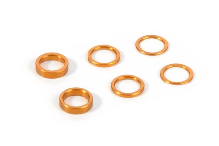 XRAY SET OF ALU SHIMS 6.37x8.4MM (0.5MM, 1.0MM, 2.0MM) - ORANGE - 375090-O