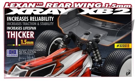 XRAY LEXAN REAR WING 1.5MM - 323511