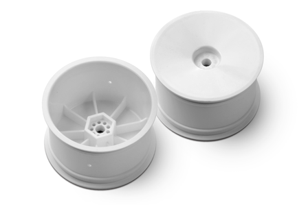 XRAY 2WD/4WD REAR WHEEL AERODISK WITH 12MM HEX - V2 - WHITE (2) - 329913