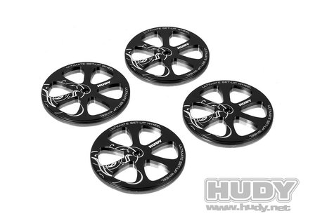 HUDY Alu Set-Up Wheel For 1/10 Rubber Tires (4) - 109370