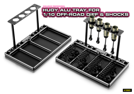 HUDY ALU TRAY FOR 1/10 OFF-ROAD DIFF &amp; SHOCKS - 109801