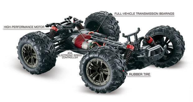 ABSIMA Scale 1:16 4WD High Speed Sand Buggy 2,4GHz Black/Red - 16005