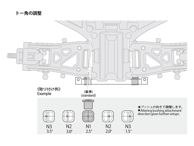 TAMIYA TT-02 (Type S) STEEL ADJUSTABLE SUS MOUNT - 54967