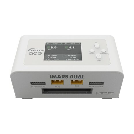 Gens ace Imars Dual Channel AC200W/DC300W Smart Balance RC Charger - Europe White