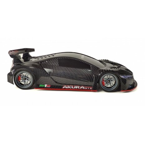 mon-tech Akura GT transparent body with stickers and screws. Fits 1/10 Touring cars.