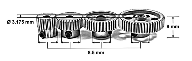  Alu Pinion Module 0.6 - 27T ABSIMA