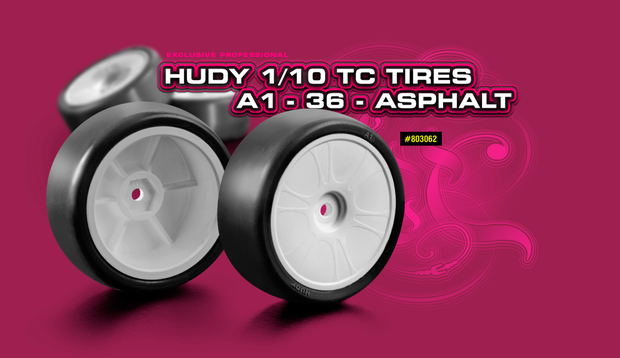 HUDY 1/10 TC Tires A1-36 - Asphalt (4) - 803062