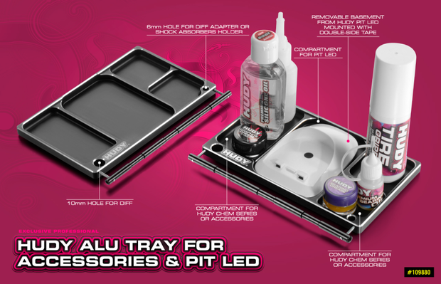 HUDY ALU TRAY FOR ACCESSORIES & PIT LED - 109880