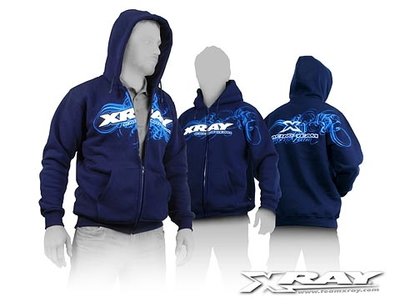 Xray Sweater Hooded With Zipper - Blue (xxl), X395600xxl - 395600XXL