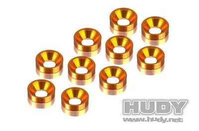Hudy Alu Countersunk Shim - Orange (10), H296510-o - 296510-O