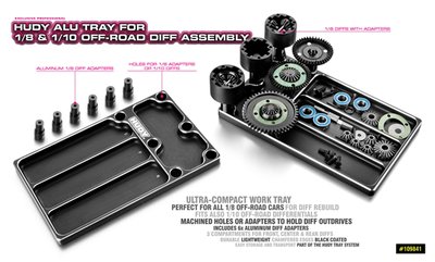 Hudy Alu Tray For 1/8 Off-road Diff Assembly, H109841 - 109841