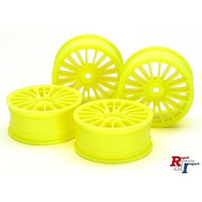 54852 Medium-Narrow 18-Spoke Wheels (24mm Width, Offset 0) (Yellow) 4pcs.