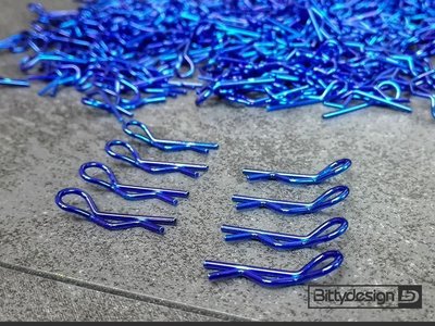 Bittydesign Clips Kit for 1/10 Off/On-road Bodies (Blue, 8pcs)(4x Left + 4x Right)