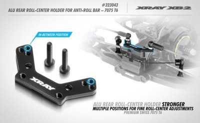 XRAY ALU REAR ROLL-CENTER HOLDER FOR ANTI-ROLL BAR - 7075 T6 323043