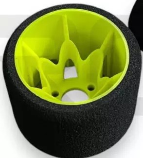 MobGums - 1:12 Foam Tires - rear - Yokomo Rims - WIT (2 pcs)