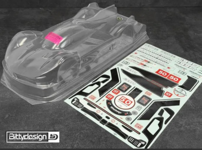 Bittydesign 499R clear Hypercar body 1/10 190mm TC
