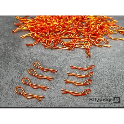 Bittydesign 1/10 Body Clips Kit 8pcs Orange - BDBC-8O)(4x Left + 4x Right)