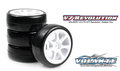 Volante V7T 1/10 TC Revolution 36R Rubber Tire Pre-glued 4pcs [Seven Spoke Wheel] - VT-V7T-PG36RSP