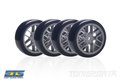 Matrix 1/10 EP 36R Rubber Tire Pre-Glued Asphalt (4), Grey Spoke Rim