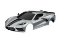 Traxxas Body, Chevrolet Corvette Stingray, Complete (silver) (painted, Decals Applied) (includes Side Mirrors, Spoiler, Grilles, Vents, & Clipless Mounting) - 9311T