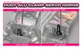 HUDY ALU CLAMP SERVO HORN - KO PROPO, JR, SANWA, AIRTRONICS - 2-HOLE - 23T - 293404